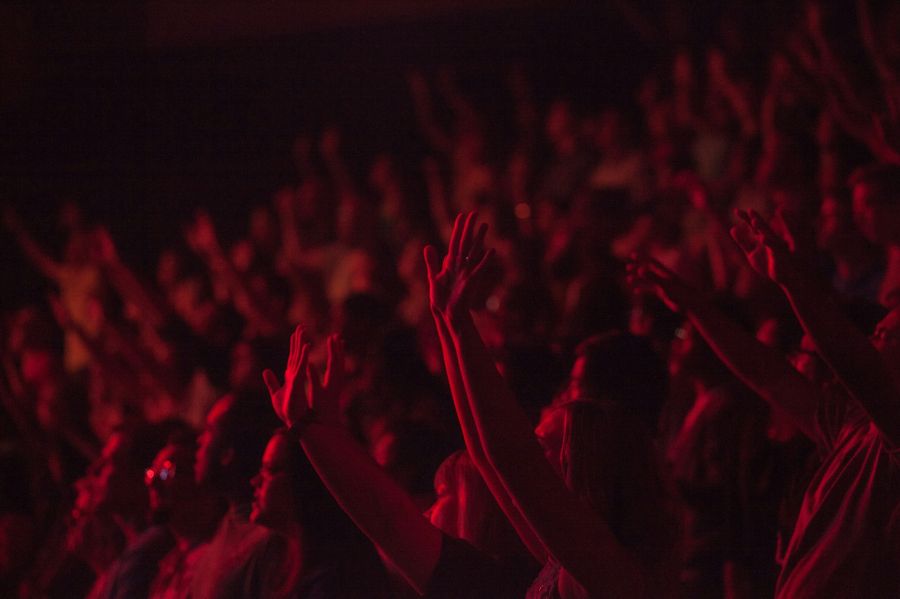 crowd Cheering crowd at a concert 