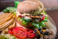 Fast food Explosion Burger food,burger,olives
