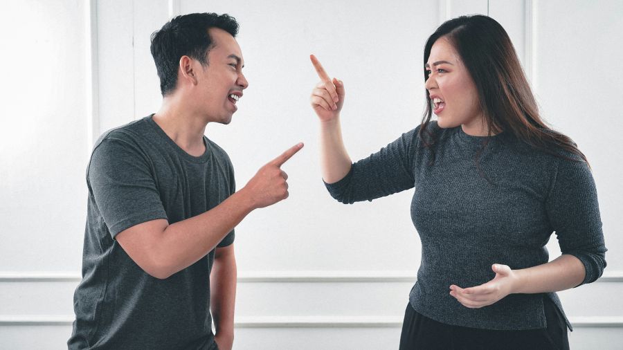 conflict Couple fight each other