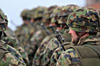 Swiss Army Swiss Soldiers standing in Formation 