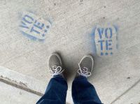 Vote reform VOTE! Sidewalk art 