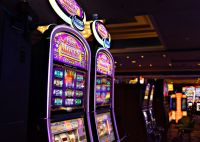 Lottery winner Taken in an casino on the Las Vegas Strip, Nevada. casino,dark,machine