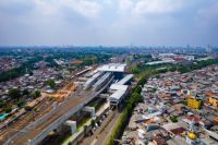 Railway development An Aerial View Around Manggarai Station, Tebet, South Jakarta, Indonesia urban,city,aerial view