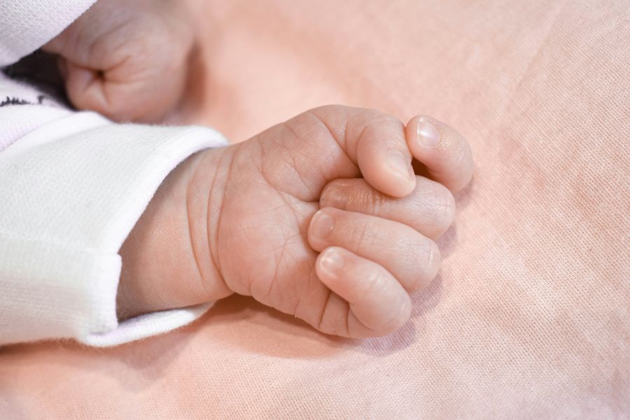 maternity hospital hand of a baby 