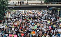 protest Los Angeles Protestors march,unhappy,resign