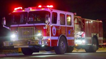 accident firetruck Fire Rescue Truck Night Front Left Low
