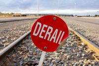 Train derailment  sign,railway,decay