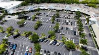 shopping parking Drone view of a large parking lot at a shopping center in Naples, Florida 