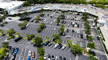 shopping parking Drone view of a large parking lot at a shopping center in Naples, Florida