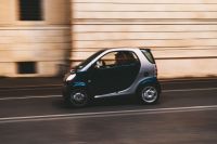 Speed cameras A Smart car rushing through the streets of Rome, Italy speed,city,italy