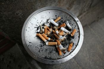 cigarette butts this was just a quick shot of the ash tray, while building an exhibition in Düsseldorf, Germany. Enjoy it :D