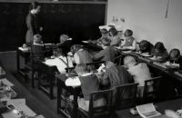 TeachingEnglish Classroom 	Glance into a classroom, 1935 classroom,school,manual labour