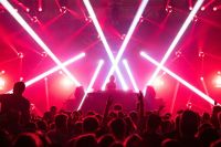 Nightclub Red lights during a DJ set 