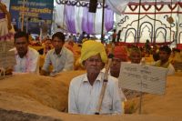 Farmers protest Chest-deep in ground, Rajasthan farmers protest govt's land acquisition attempt rajasthan,jaipur,india