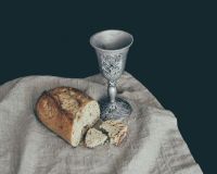 Migrants Church Symbols of religious communion. Many religions celebrate their faith with communion. Some participate more during special Holy seasons like Easter. bread,baked good,goblet
