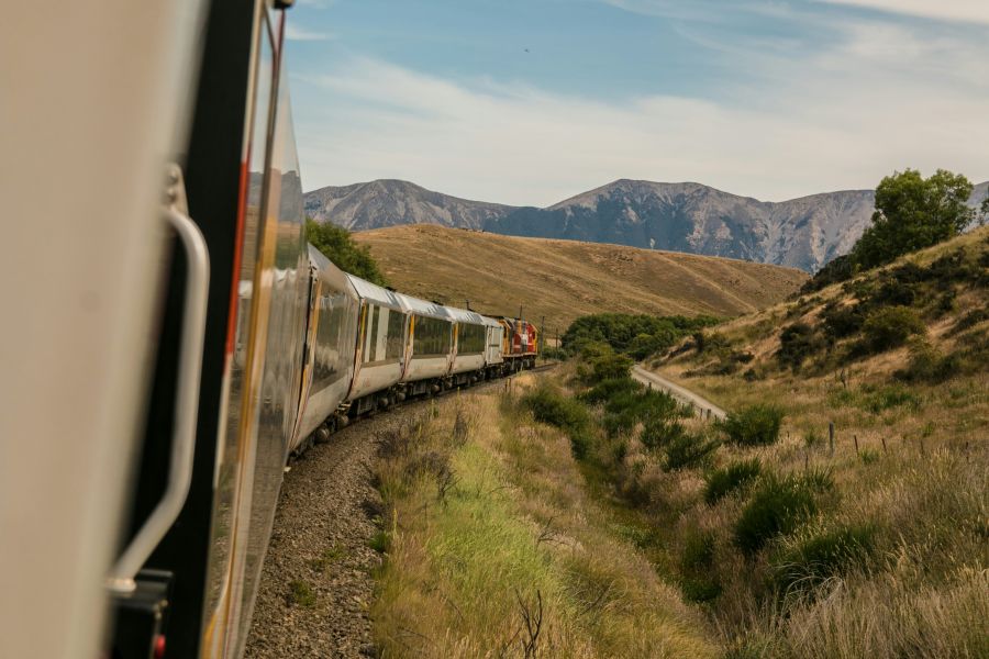train Train cars in the mountains